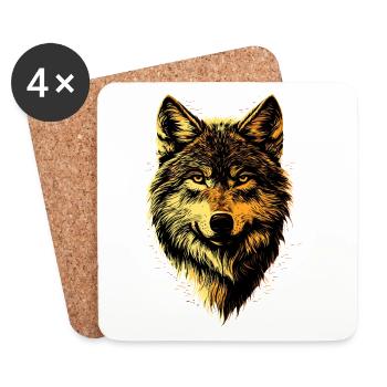 Wolf Love Wolves Wolf Pack Wolfhound Wild Wolf - Coasters (set of 4) - white - Front
