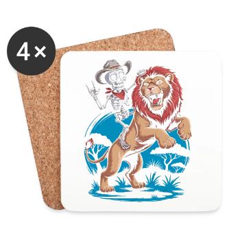 Lions and Skeleton Adventure Design - Coasters (set of 4) - white - Front