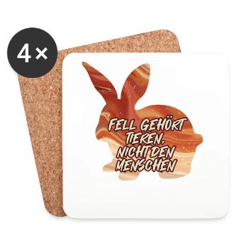 Bien-être animal LA FOURRURE APPARTIENT AUX ANIMAUX Plaisir - Dessous de verre (lot de 4) - blanc - Devant