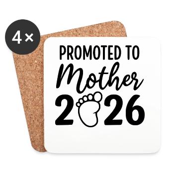 Promoted To Mother 2026 - Coasters (set of 4) - white - Front