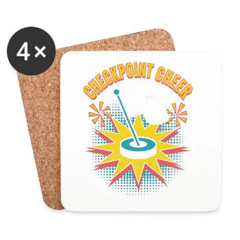 Checkpoint Cheer Pop Culture Rétro Jeu vidéo - Dessous de verre (lot de 4) - blanc - Devant