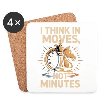 I think In moves, not in minutes Chess motif - Coasters (set of 4) - white - Front