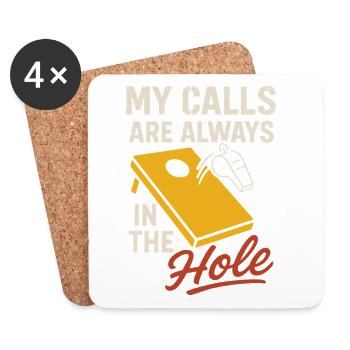 Cornhole Arbitre Arbitre officiel - Dessous de verre (lot de 4) - blanc - Devant