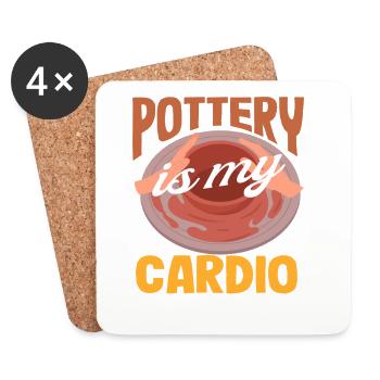 Pottery is my cardio art lover - Coasters (set of 4) - white - Front