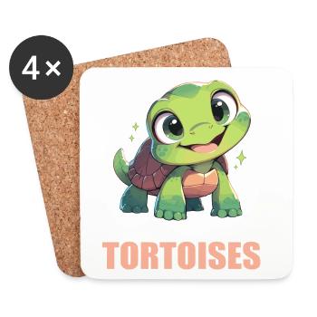 Tortues Tortue - Dessous de verre (lot de 4) - blanc - Devant