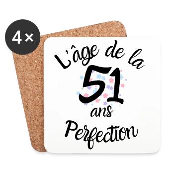 51 Jahre alt, das Zeitalter der Perfektion - Untersetzer (4er-Set) - Weiß - Vorne