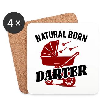 Natural Born Darter - Baby Dart Kinderwagen - Untersetzer (4er-Set) - Weiß - Vorne