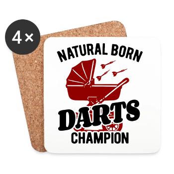 Champion de fléchettes né naturel, poussette Baby Dart - Dessous de verre (lot de 4) - blanc - Devant