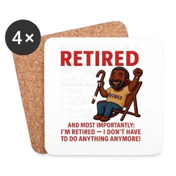 Retirement for Men women – Retired Rente - Coasters (set of 4) - white - Front