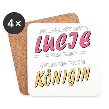 LUCIE KÖNIGIN - Untersetzer (4er-Set) - Weiß - Vorne