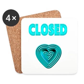 Neon Herz liebe dich Herzschmerz Liebe closed - Untersetzer (4er-Set) - Weiß - Vorne