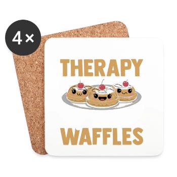 I Don't Need Therapy I Just Need Waffles - Coasters (set of 4) - white - Front