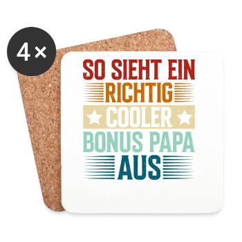 Voici à quoi ressemble un papa bonus vraiment cool - Dessous de verre (lot de 4) - blanc - Devant
