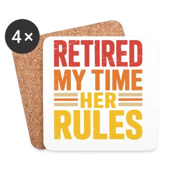 Retired Rente Ruhestand - Untersetzer (4er-Set) - Weiß - Vorne