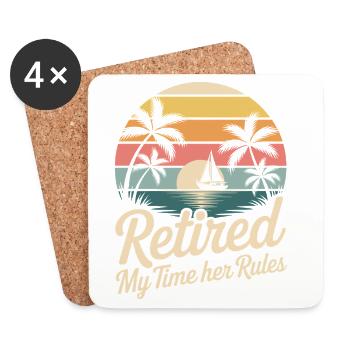 Retired Pension Pensioner Funny Saying - Coasters (set of 4) - white - Front