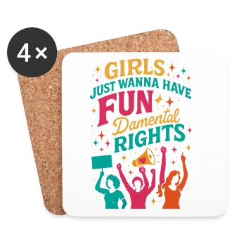 Girls Just want to Have FUNdamental Rights - Coasters (set of 4) - white - Front