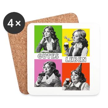 GOOD LIFE - Coasters (set of 4) - white - Front