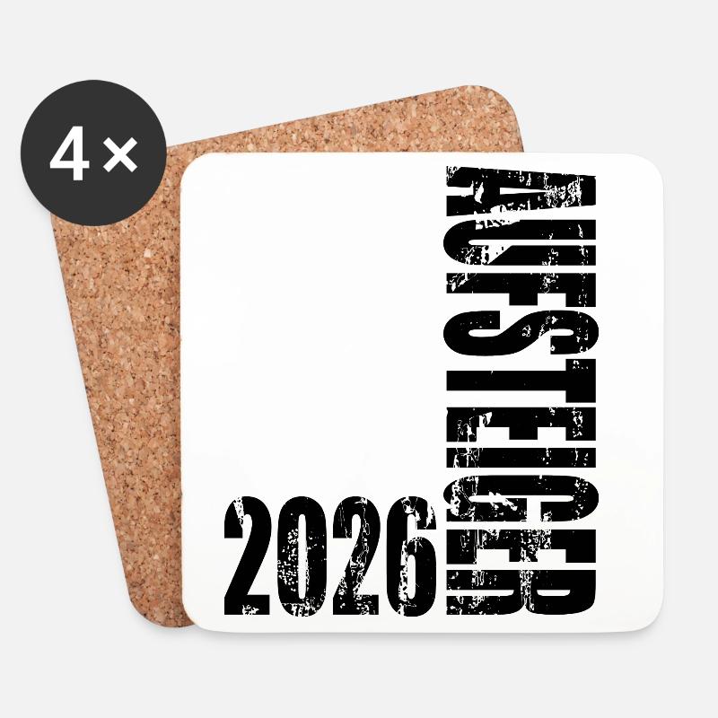 Aufsteiger 2026 Aufstiegstrikot Aufstieg 26 - Untersetzer (4er-Set) - Weiß