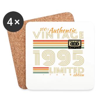 1995 Vintage Rétro Cadeau D'anniversaire - Dessous de verre (lot de 4) - blanc - Devant
