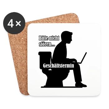 Toilette Geschäftstermin bitte nicht stören - Untersetzer (4er-Set) - Weiß - Vorne