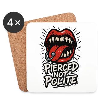 Piercing Addict Body Mod Enthusiast - Dessous de verre (lot de 4) - blanc - Devant