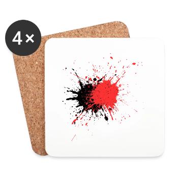 Kunstvoller roter Farbschmerz Design - Untersetzer (4er-Set) - Weiß - Vorne