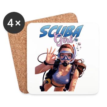 Scuba Girl Diver Design - Coasters (set of 4) - white - Front