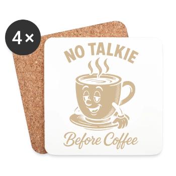 No Talkie Before Coffee Funny Design - Coasters (set of 4) - white - Front
