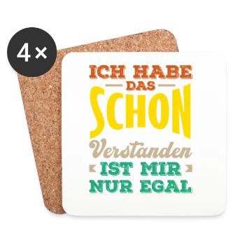 Got it – I don't care, sarcasm - Coasters (set of 4) - white - Front