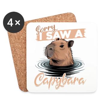Esthétique amusante Kawaii Capybara - Dessous de verre (lot de 4) - blanc - Devant