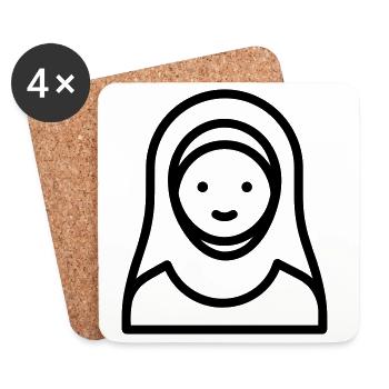 Muslim woman - Coasters (set of 4) - white - Front