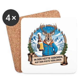 Team Party Ski Holiday Ski & Snowboarder Après Ski - Coasters (set of 4) - white - Front