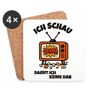 Drame - TV - Dessous de verre (lot de 4) - blanc - Devant