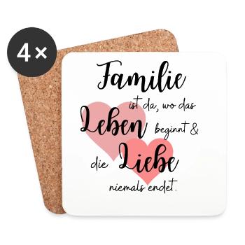Family Love Saying Quote Design - Coasters (set of 4) - white - Front