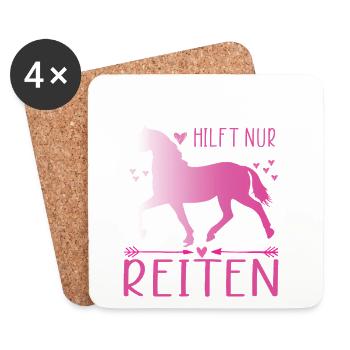 Horses Riding Stable Outfits Horse Lover - Coasters (set of 4) - white - Front