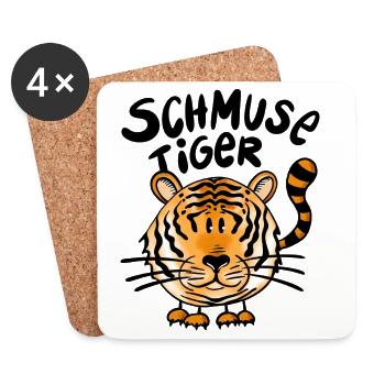 Tigre Tigre câlin - Dessous de verre (lot de 4) - blanc - Devant