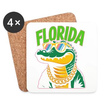 Florida Alligator - Coasters (set of 4) - white - Front