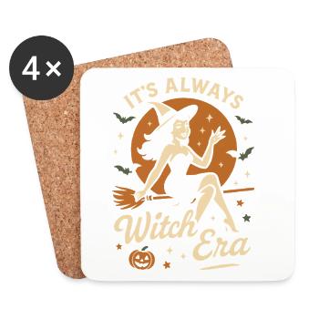 C’est toujours l’époque des sorcières drôle Halloween Costume - Dessous de verre (lot de 4) - blanc - Devant