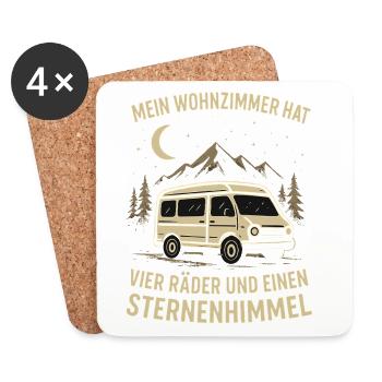 Nature Outdoor Motorhome Starry Sky Adventure - Coasters (set of 4) - white - Front