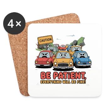 Patience sur la route - Dessous de verre (lot de 4) - blanc - Devant