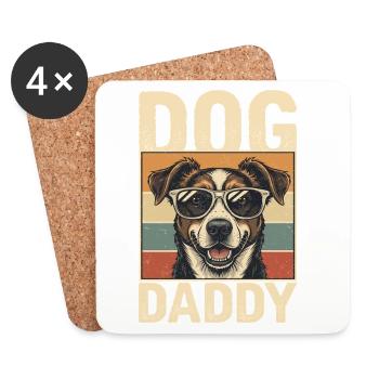 Dog father in retro style - Coasters (set of 4) - white - Front