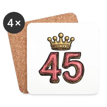 45 Zahl Krone - Untersetzer (4er-Set) - Weiß - Vorne