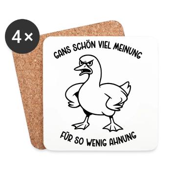 Goose a lot of opinion for so little idea - Coasters (set of 4) - white - Front