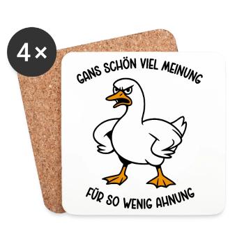Goose a lot of opinion for so little idea - Coasters (set of 4) - white - Front