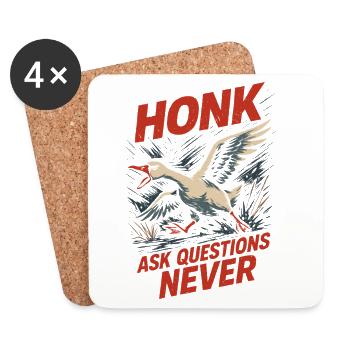 Funny Geese Meme Chaos Honk Certified Silly - Coasters (set of 4) - white - Front