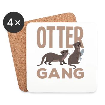 Seeotterbande Cartoon Otter - Untersetzer (4er-Set) - Weiß - Vorne