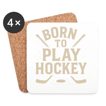 Geboren um Hockey zu spielen - Untersetzer (4er-Set) - Weiß - Vorne