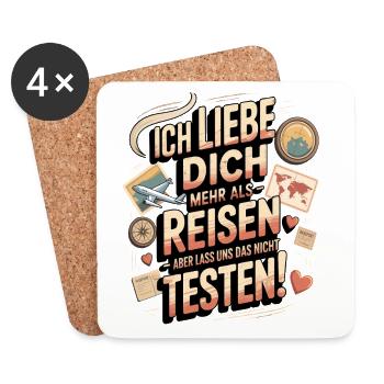 Ich Liebe Dich Mehr Als Reisen Humor - Untersetzer (4er-Set) - Weiß - Vorne