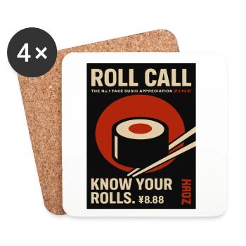 Roll Call Sushi Faux Magazine - Dessous de verre (lot de 4) - blanc - Devant