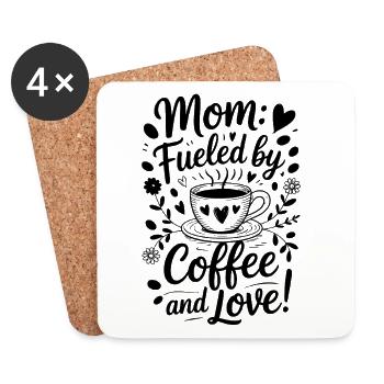 Coffee Mom Fueled Caffeine Mother - Untersetzer (4er-Set) - Weiß - Vorne